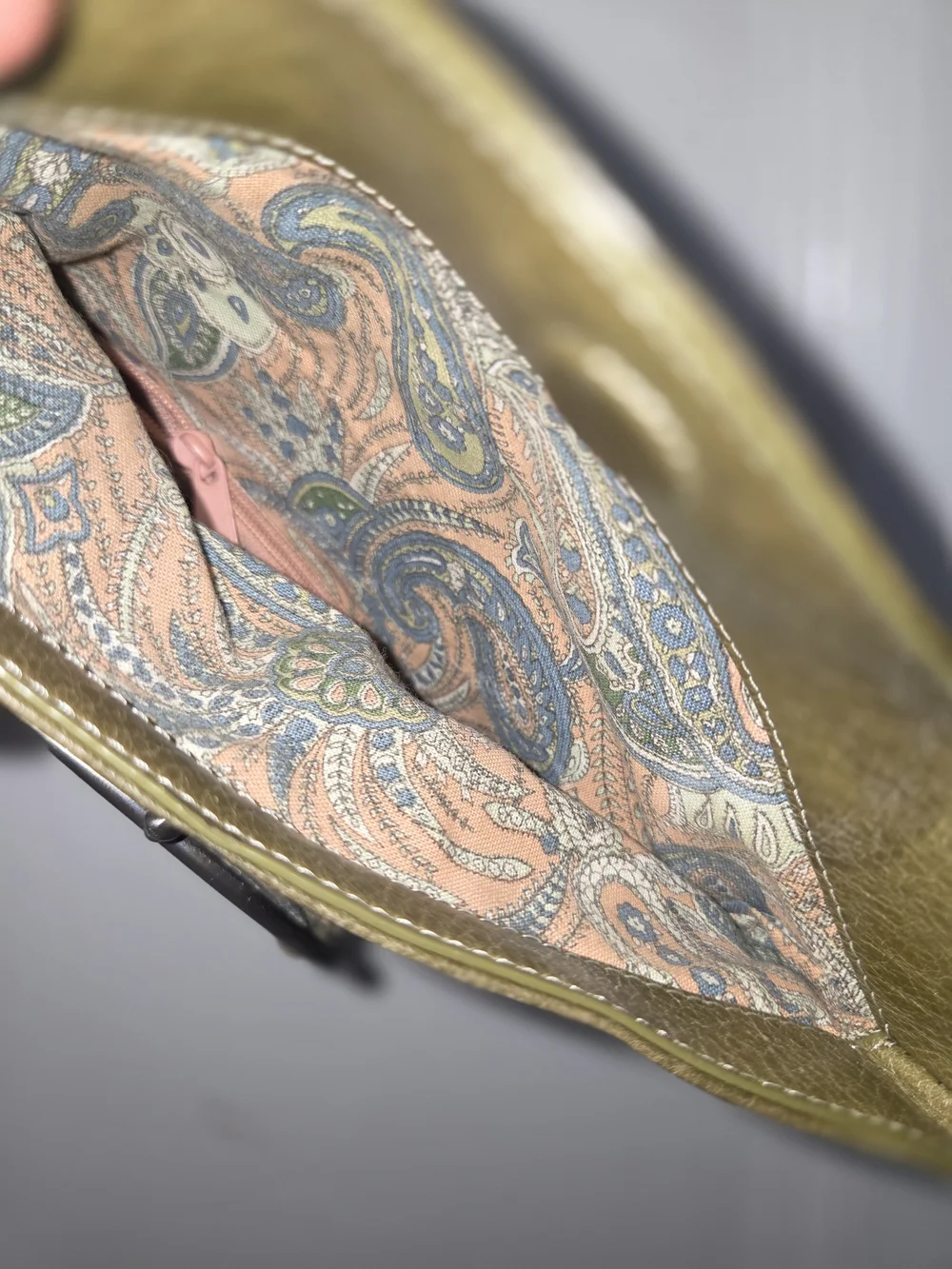 HOBO Olive Green Leather Clutch/ Wristlet